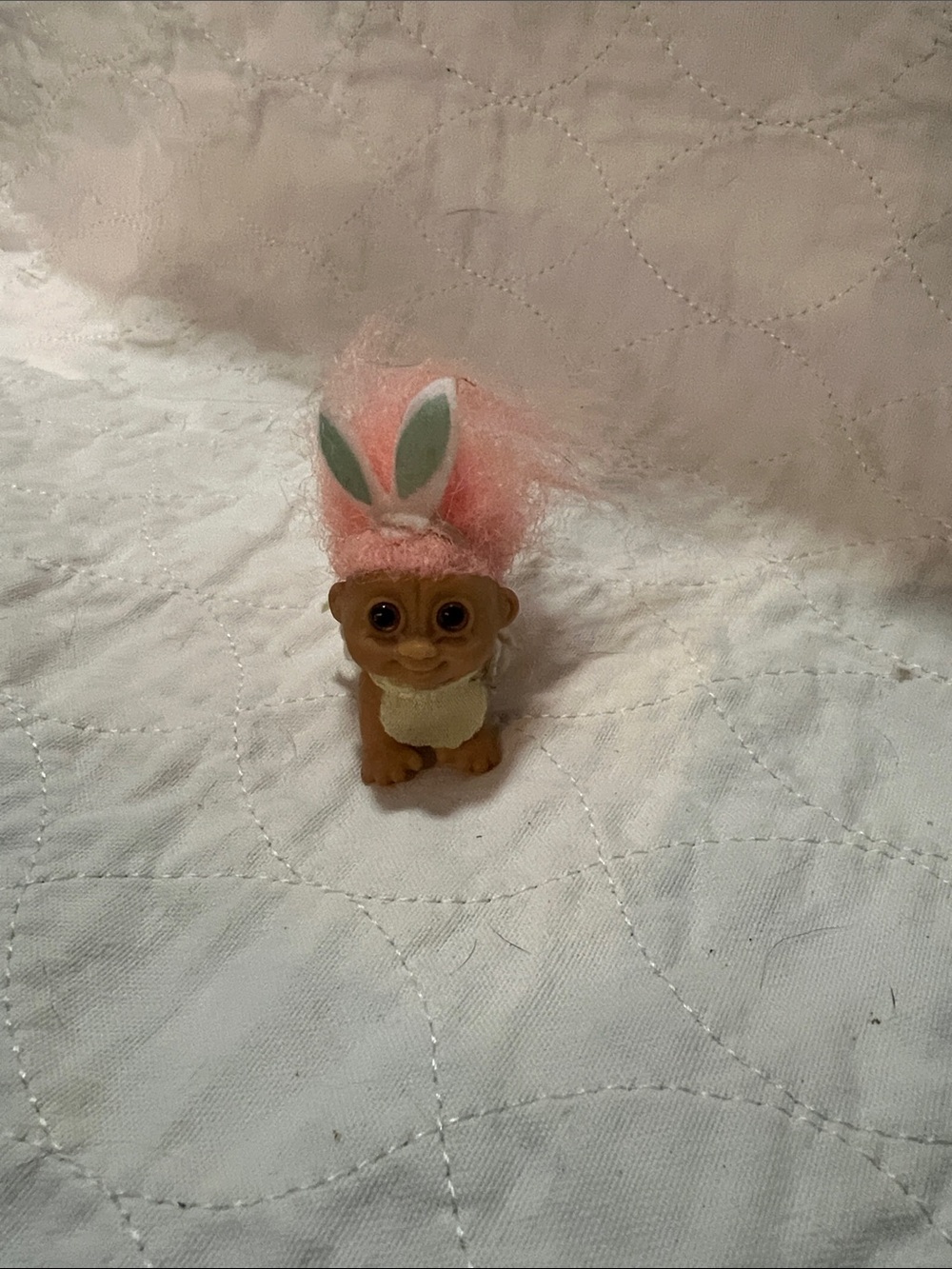 Plush Pink Bunny-Eared Small Troll Crawling Baby